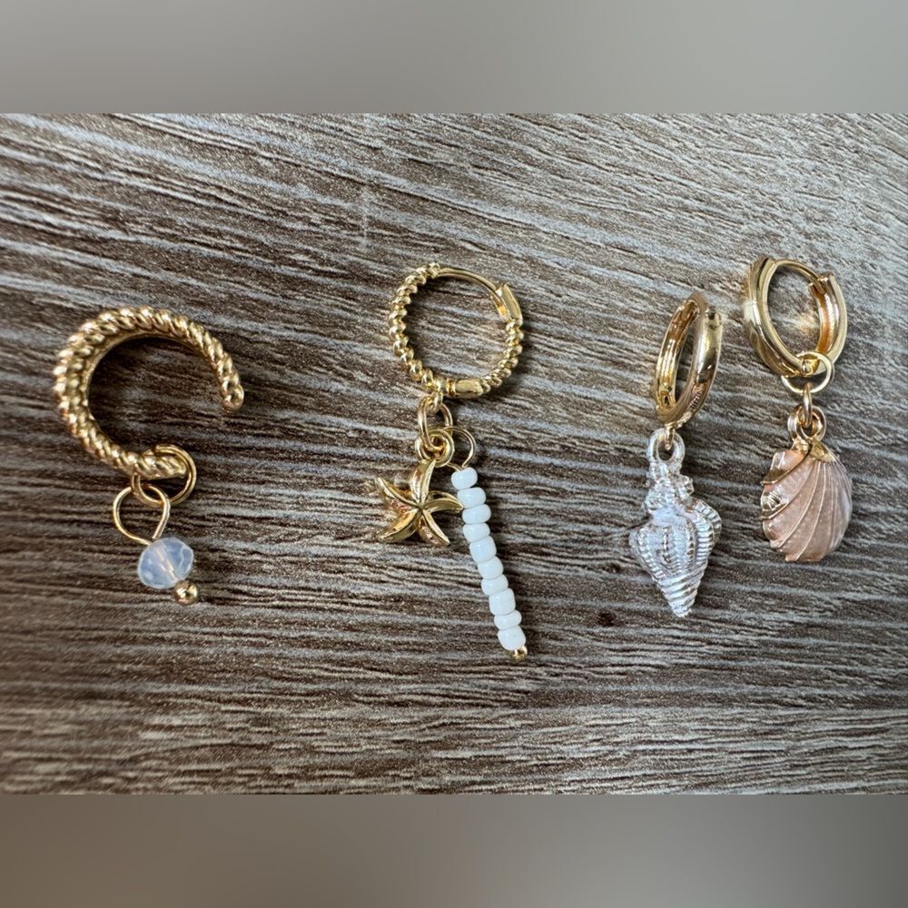 Stackable Shell Earrings A1220 - Picture 2 of 3